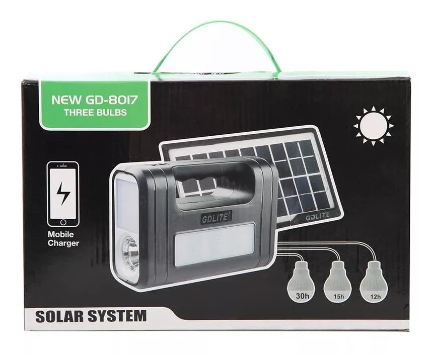 Planta Solar Portatil 3 Bombillas Casa Camping Usb Linterna